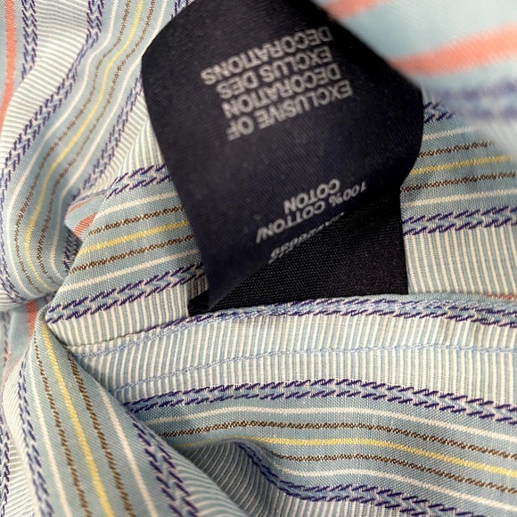 Robert Graham Medium Blue Multicolor Striped Flip Cuff L/S Button Up - Picture 3 of 5